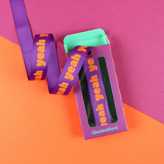 Geschenkband-Set „Yeah“ fuchsia/orange