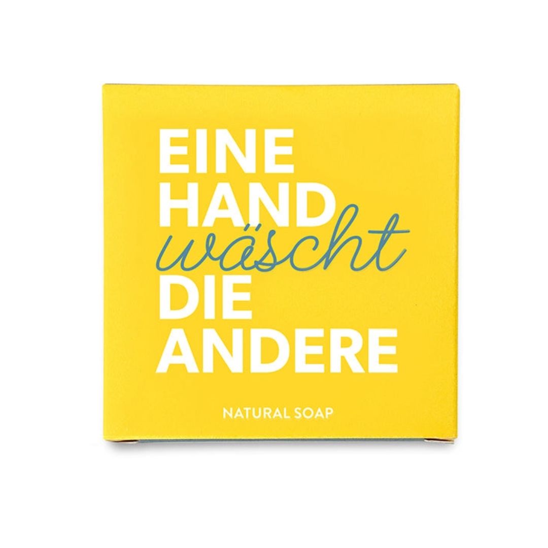 Geschenkseife 'Eine Hand wäscht die andere'