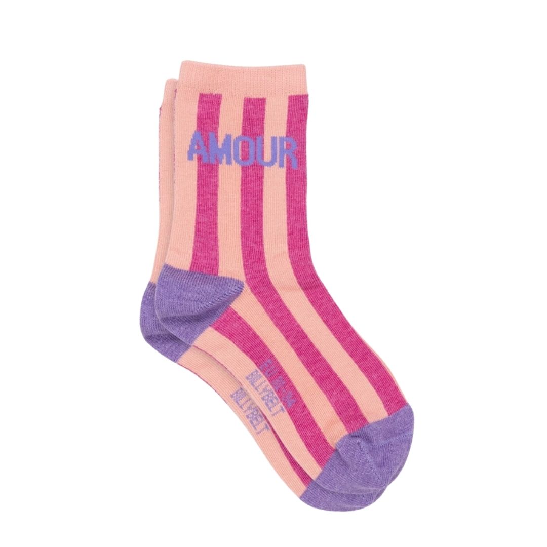 Gestreifte Kinder Socken 'Amour' rosa/pink/lila