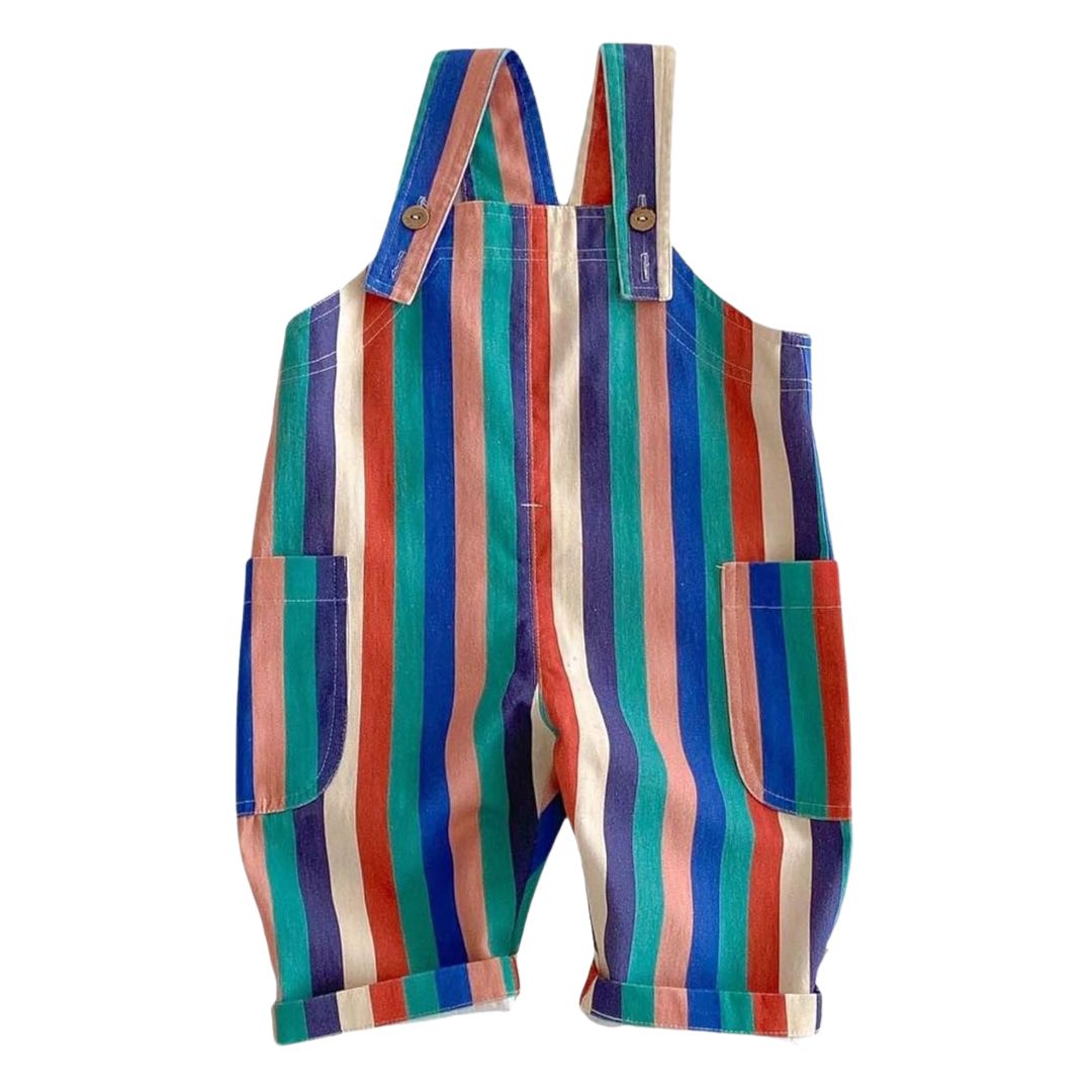 Gestreifte Loose Pants 'Dungarees' multicolor