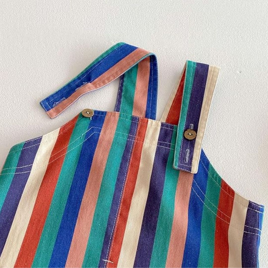 Gestreifte Loose Pants 'Dungarees' multicolor