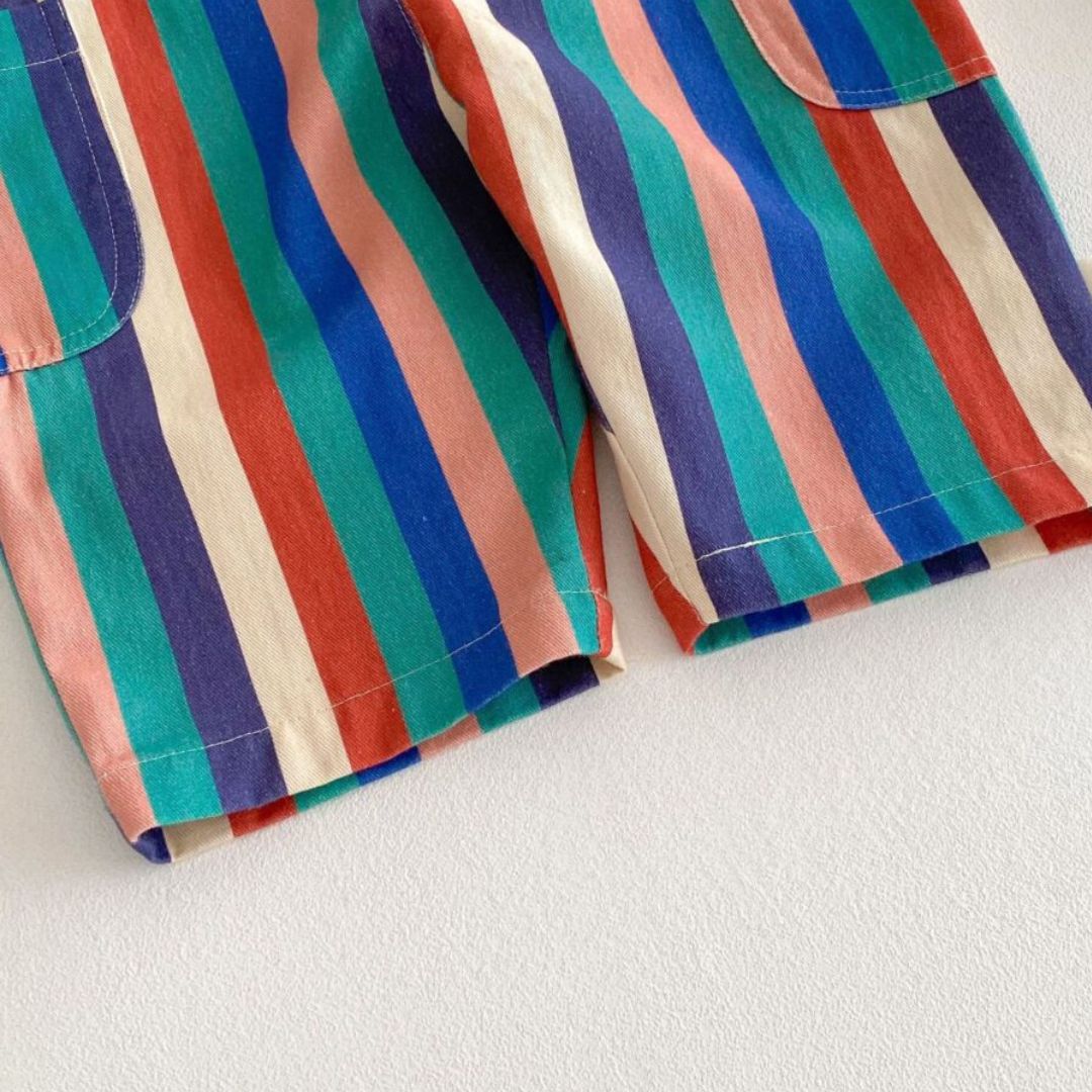 Gestreifte Loose Pants 'Dungarees' multicolor