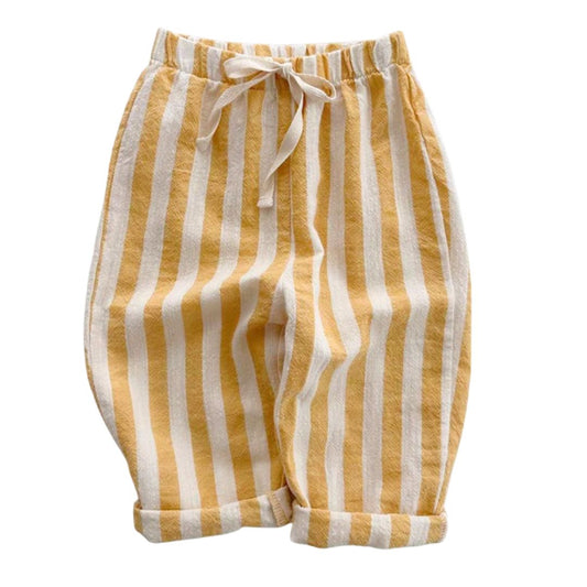 Gestreifte Loose Pants 'Sunny' mustard