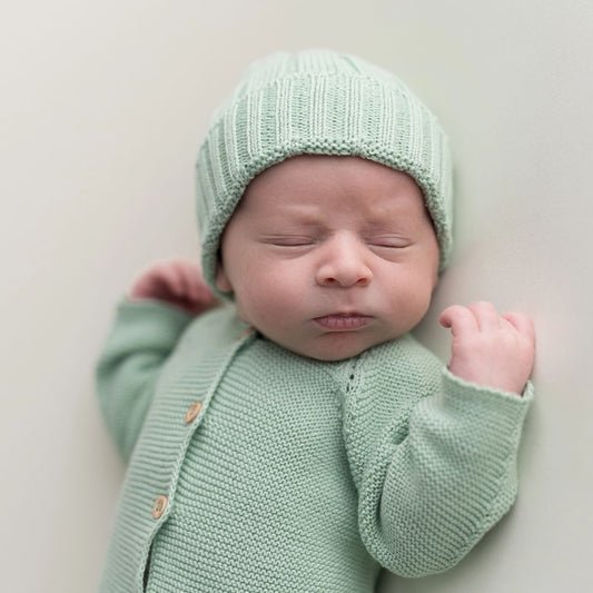 gestrickte Baby Mütze mint