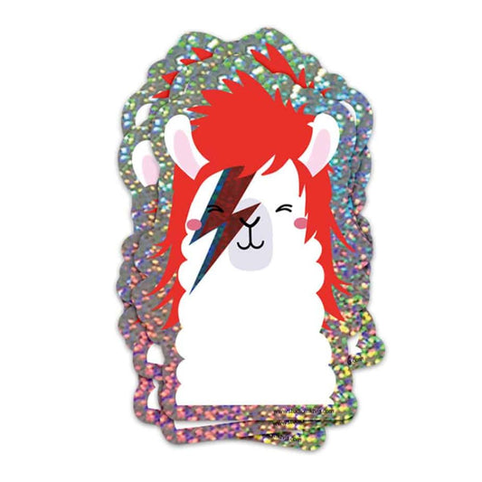 Glitzer-Sticker | Aufkleber 'David Bowie Ziggy Stardust Lama'