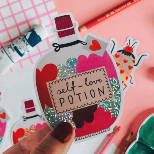 Glitzeraufkleber 'SELF-LOVE POTION'