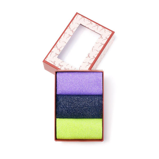 Glitzersocken aus Baumwolle 'Shine Bright' grün/schwarz/lila