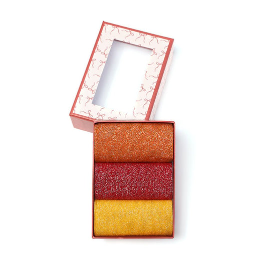 Glitzersocken aus Baumwolle 'Shine Bright' gelb/rot/orange