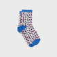 Glitzersocken mit Leopardenmuster weiß/blau