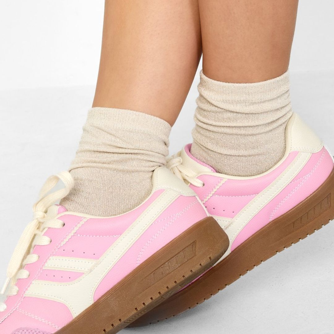 Glitzersocken aus Baumwolle 'Shine Bright' grey/rosa/champagner