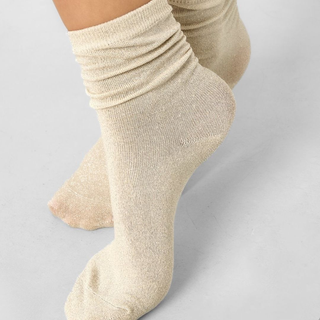 Glitzersocken aus Baumwolle 'Shine Bright' grey/rosa/champagner