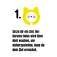 Daruma-Neko: ERREICHE DEIN ZIEL! Glückskatze gelb