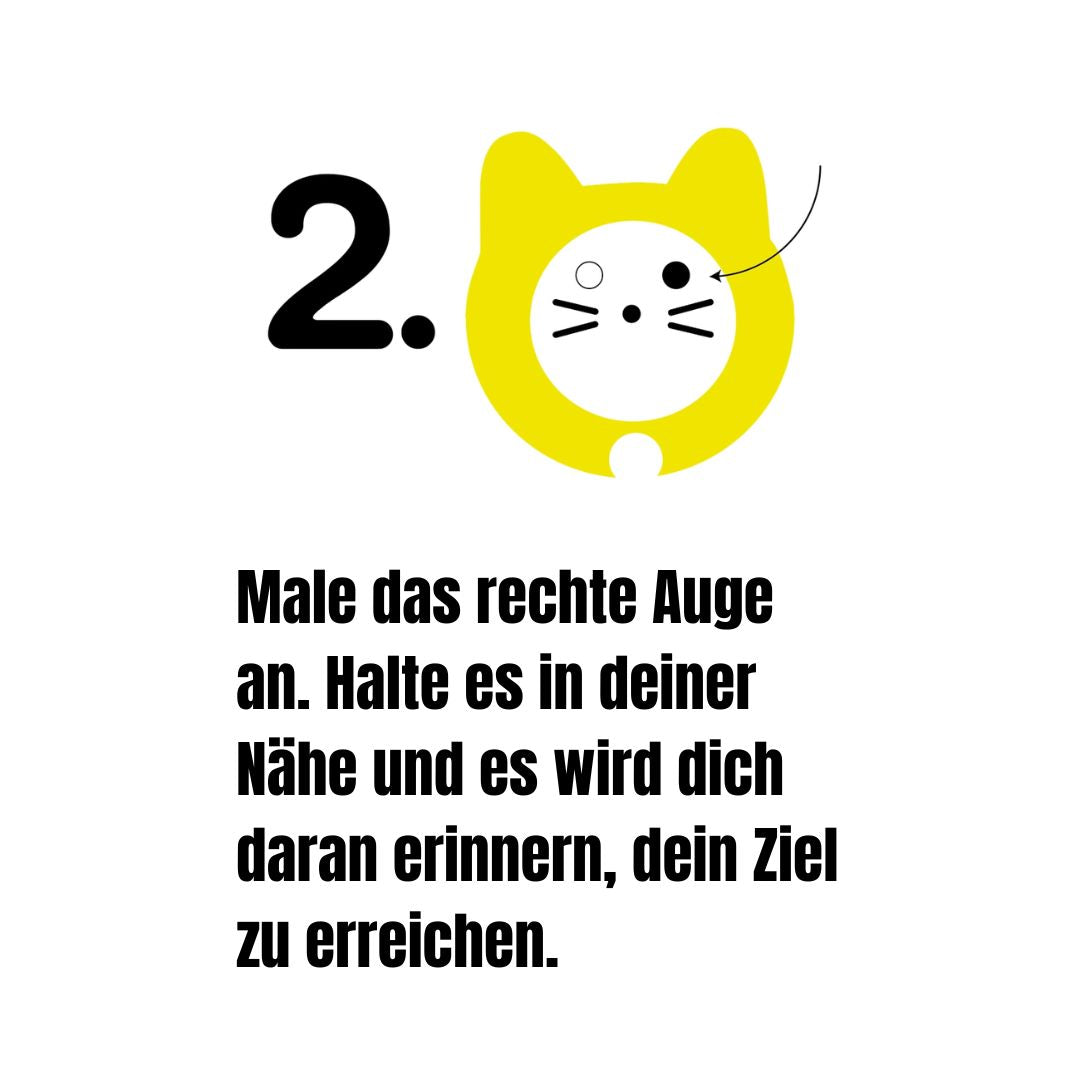 Daruma-Neko: ERREICHE DEIN ZIEL! Glückskatze gelb