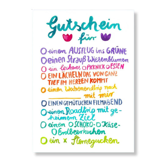 Grußkarte 'Gutschein'