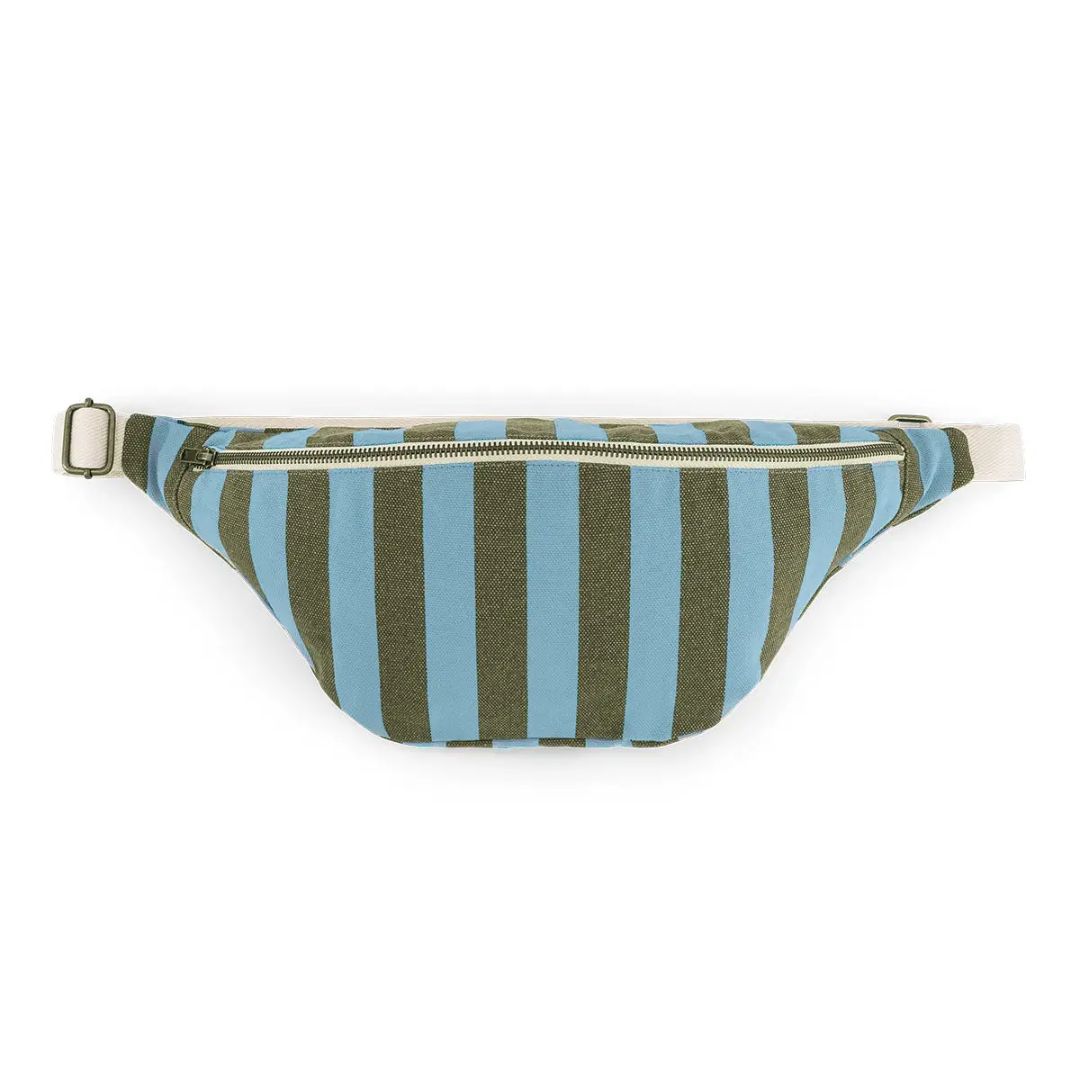 Gürteltasche mit Streifen oliven/blau