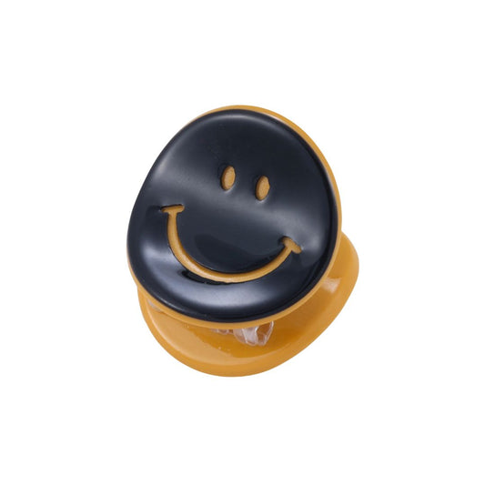 Haarclip 'Smiley' pastell schwarz/senfgelb