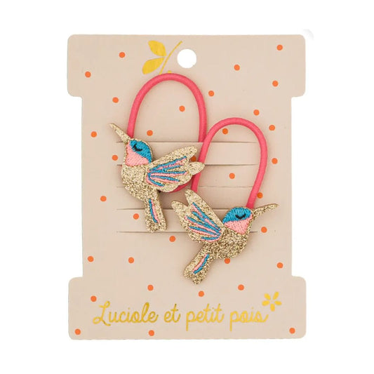 Mini Haargummis im 2er Set 'Sunny Kolibris'