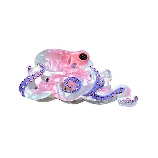 Haarklammer Groß 'Oktopus' weiß/flieder