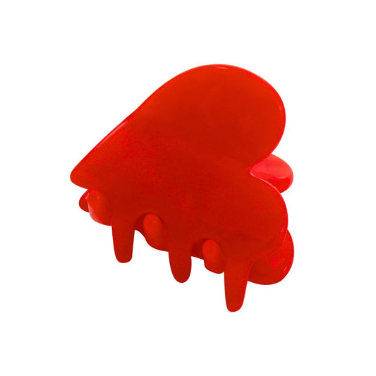 Kleine Haarklammer in Herzform rot