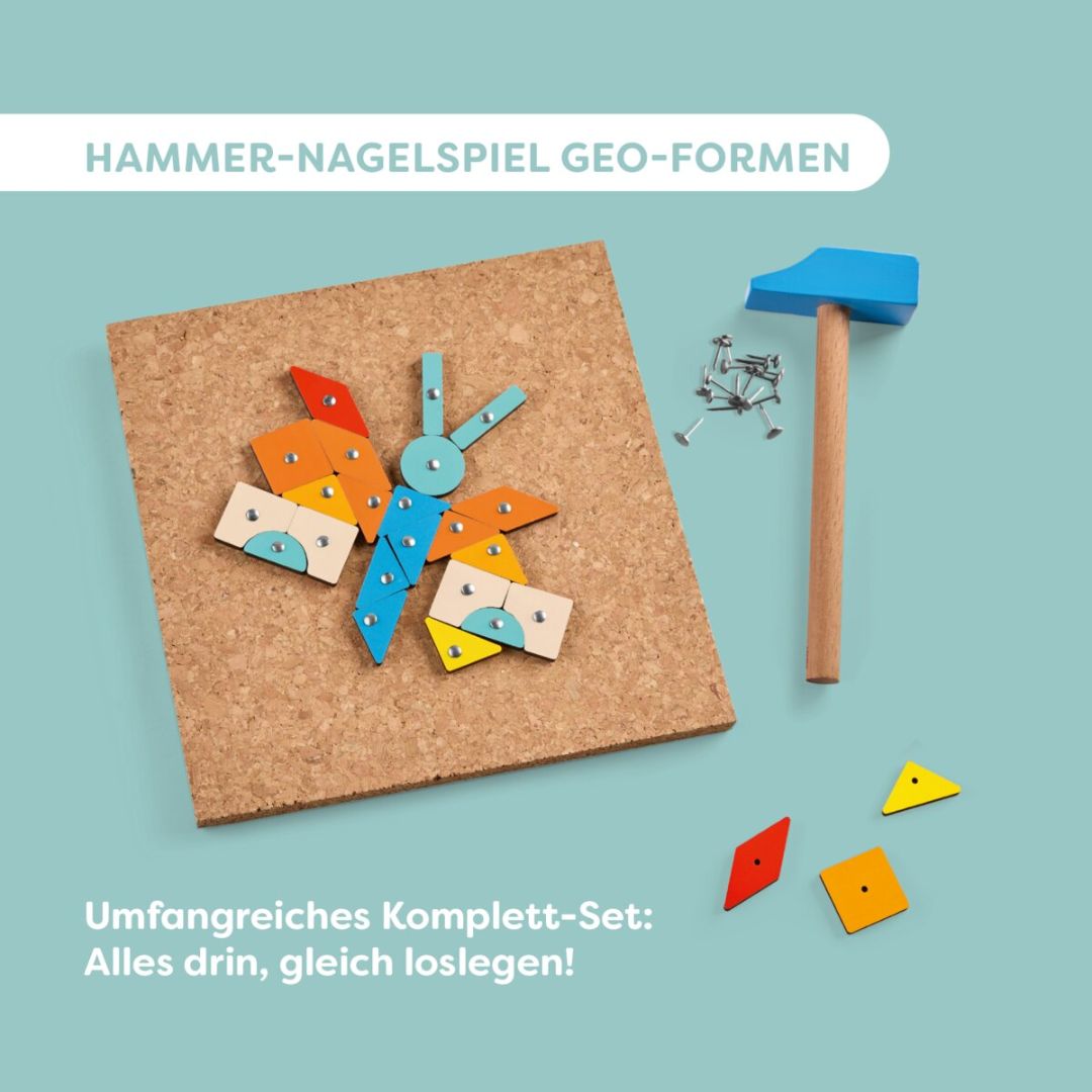 Hammer-Nagelspiel für Kinder 'Geo-Formen'