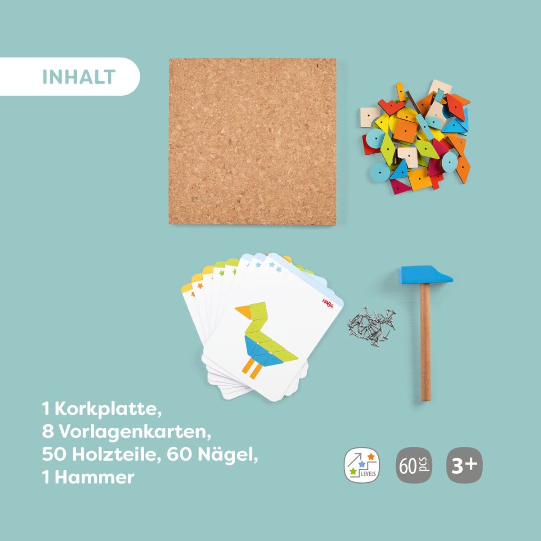 Hammer-Nagelspiel für Kinder 'Geo-Formen'