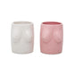 Handgemalte Blumenvase 'TITS' pink