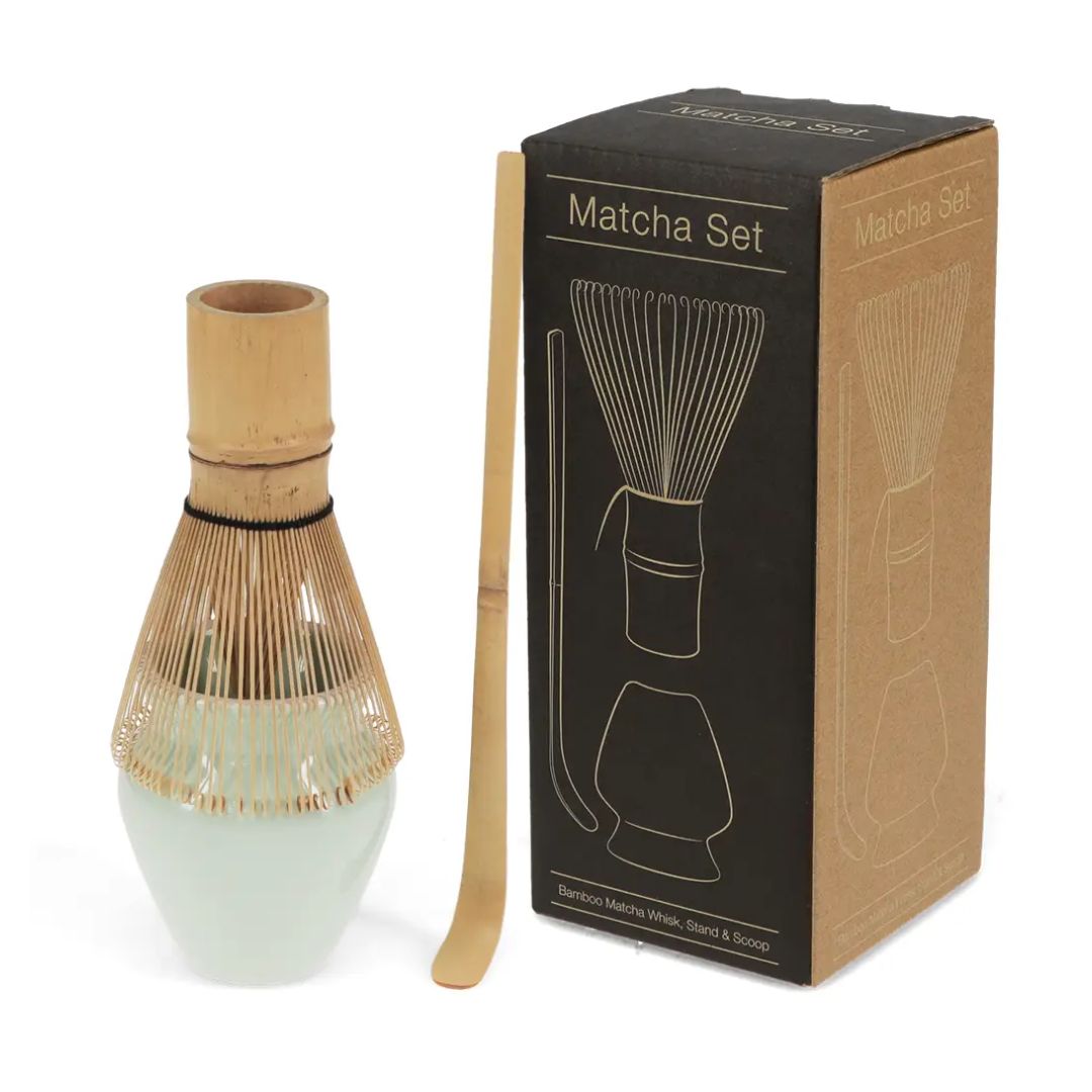 Handgefertigtes Matcha-Besen- und Ständer-Set