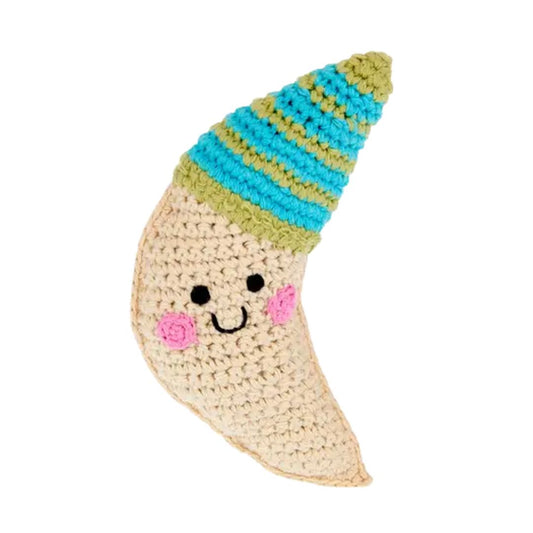 Handgemachte Baby Rassel 'Mond'