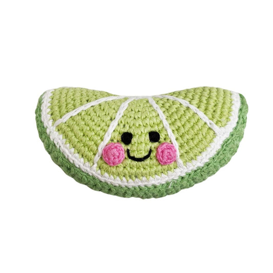 Handgemachte Baby Rassel 'Zesty Lime Slice'