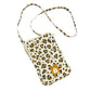 Damen Handytasche aus gesteppter Baumwollgaze 'LEOPARD'