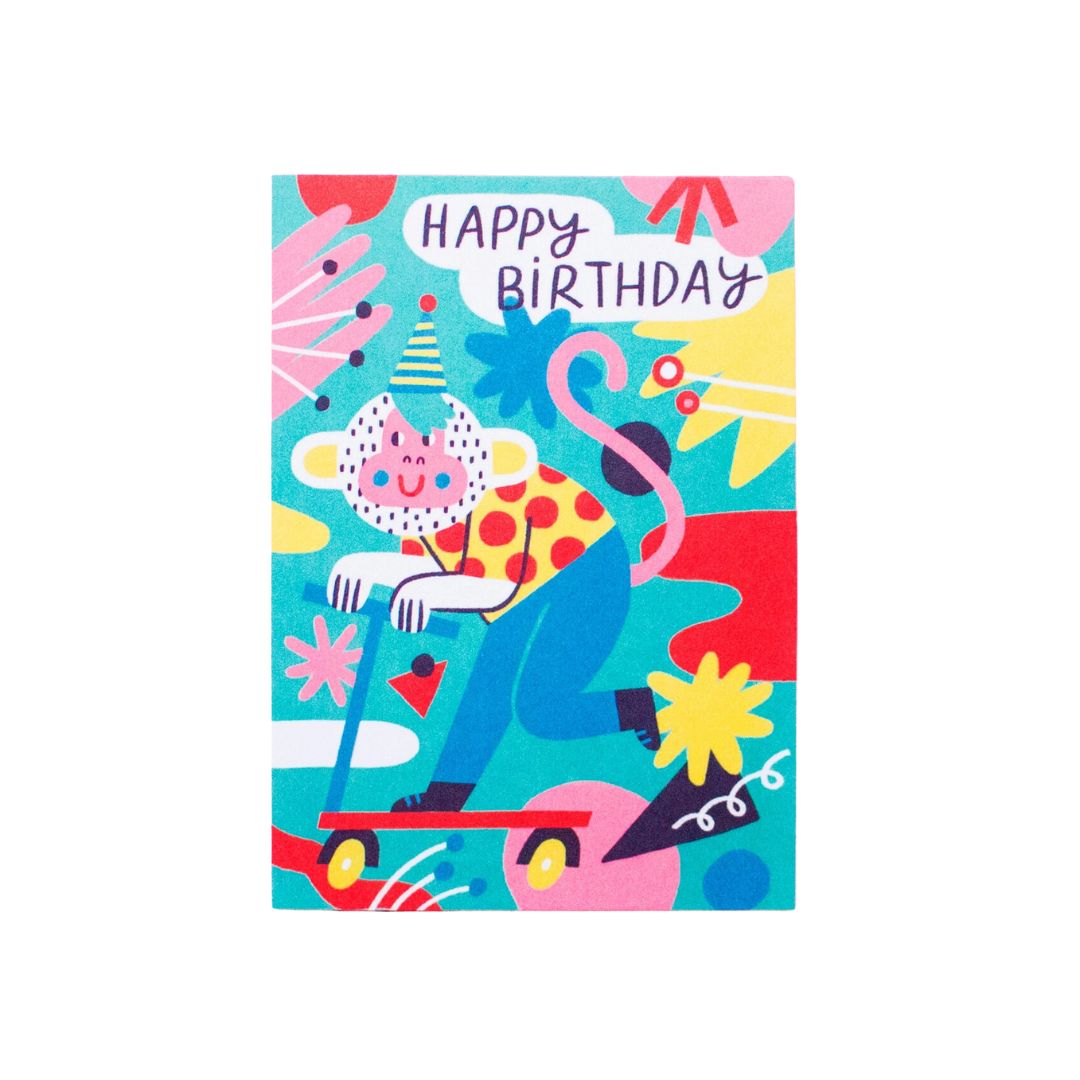 A6 Postkarte 'Happy Birthday Affe'