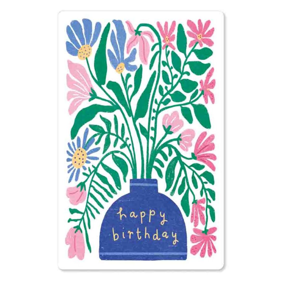 KIND MIND Karte | happy birthday flower vase