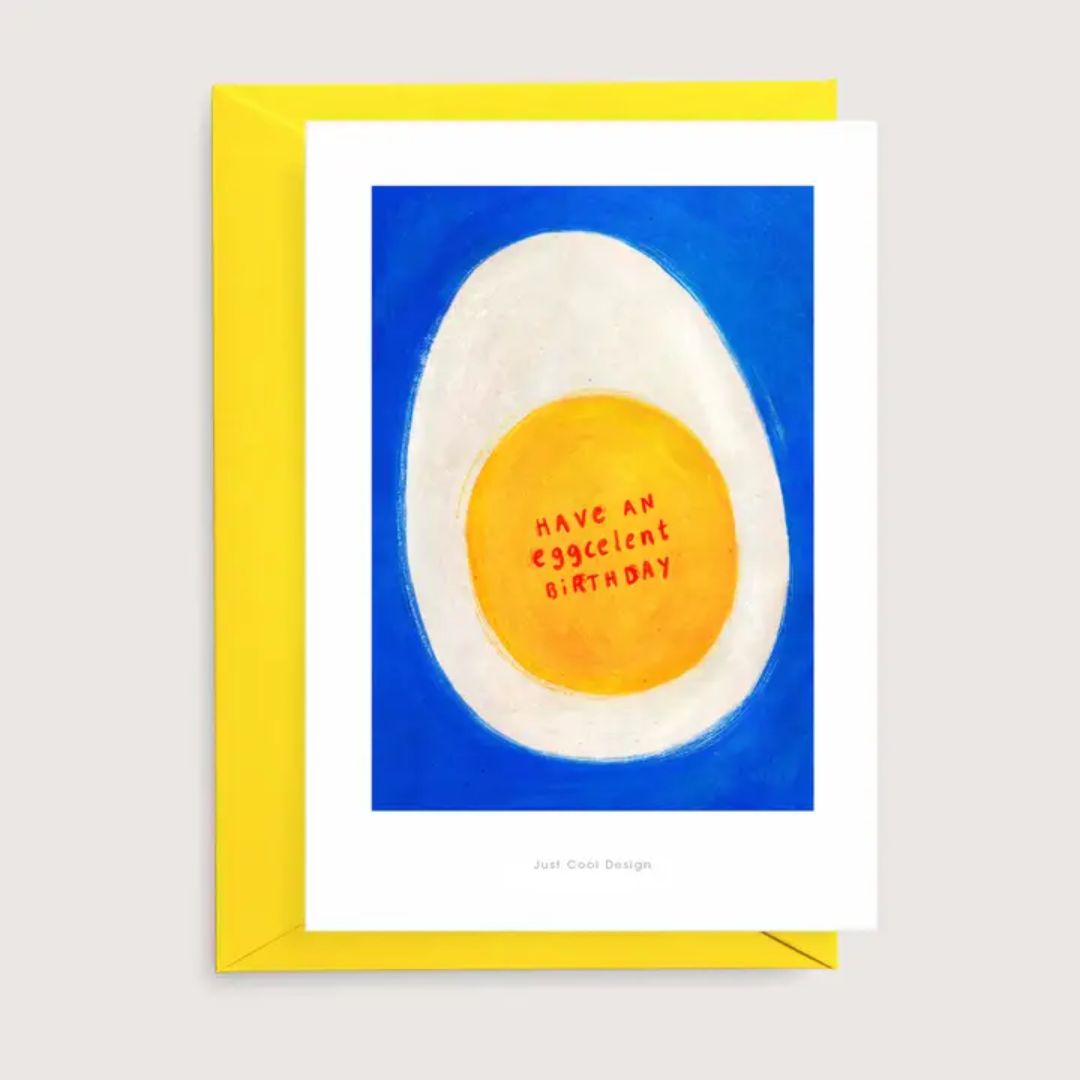 Mini-Kunstdruck 'Have an eggcellent birthday' Karte mit Briefumschlag
