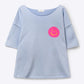 Hellblaues Relaxed-Fit-Sweatshirt mit pinkem Smiley