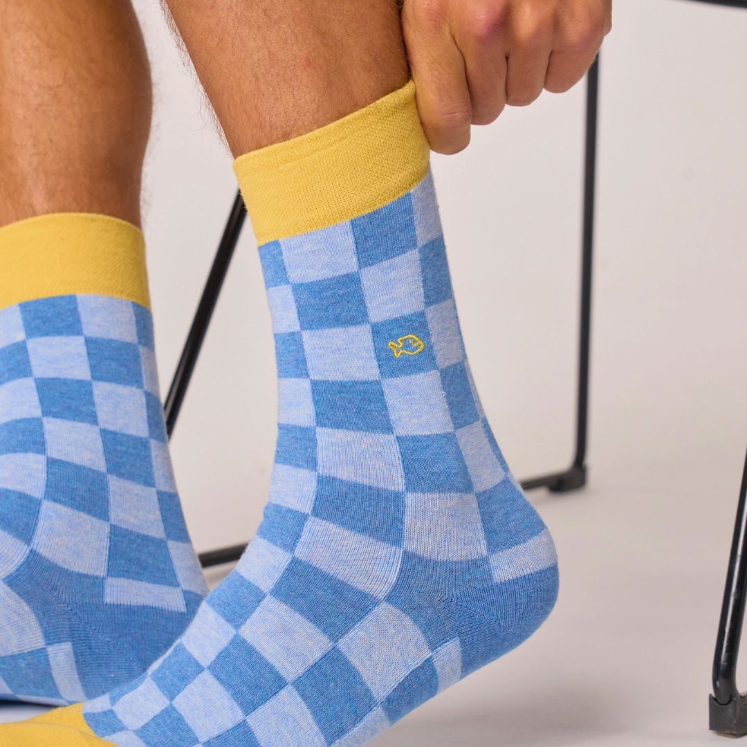 Herren Socken mit Karomuster mehrfarbig riverside