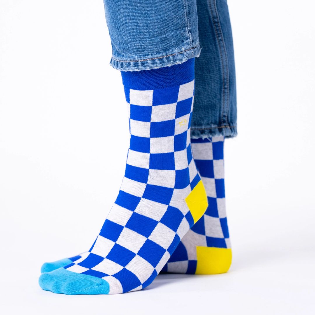 Herren Socken mit Karomuster mehrfarbig marina bay