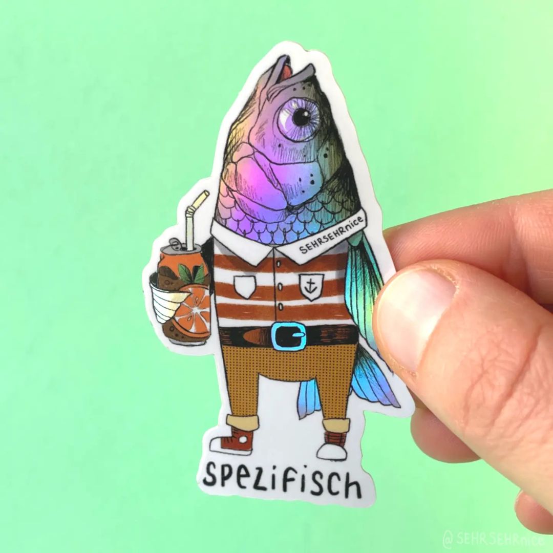 Aufkleber holografisch 'Fisch'