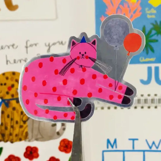 Holografischer Sticker 'PINK CAT'