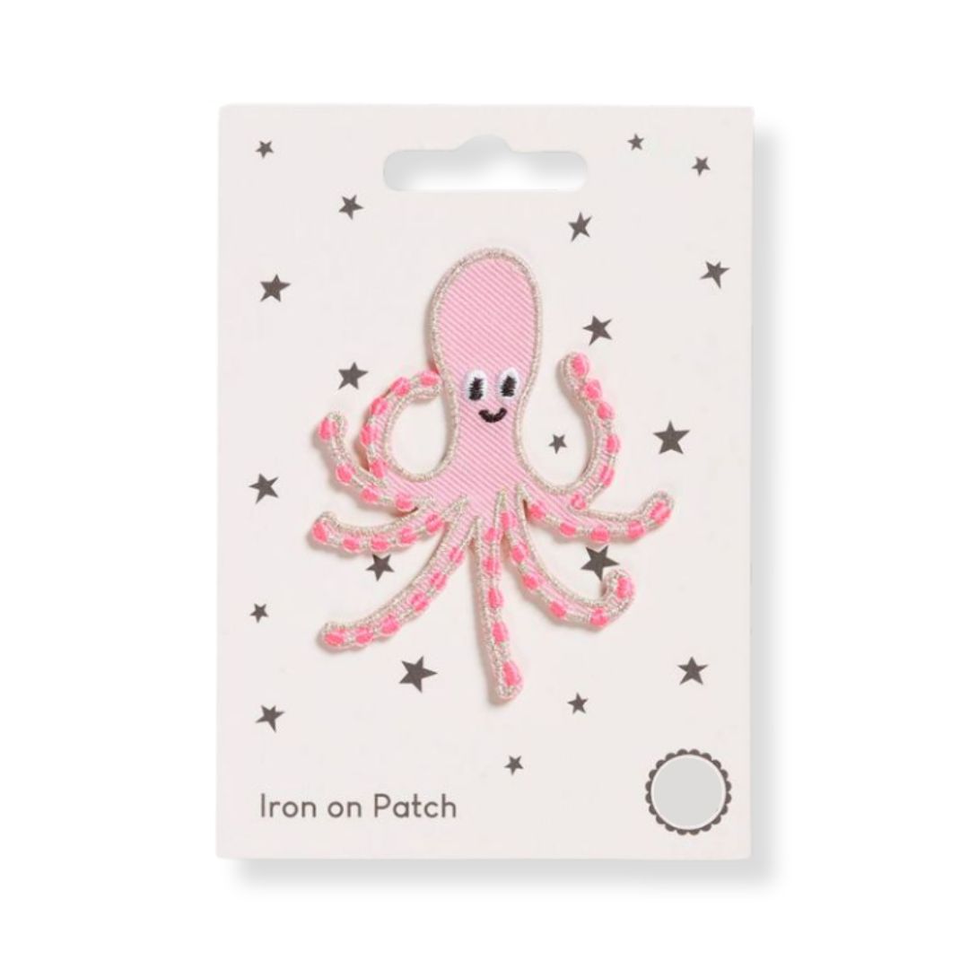 Aufnäher zum Aufbügeln 'Rosa Oktopus'