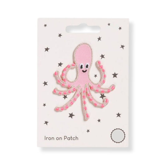 Aufnäher zum Aufbügeln 'Rosa Oktopus'