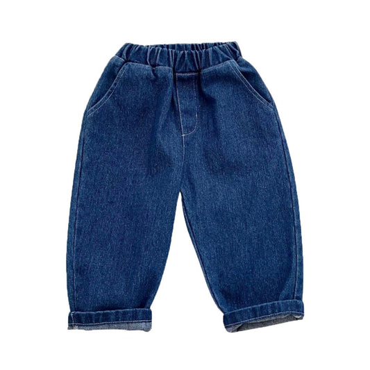 Casual Blue Denim Jeans mit elastischem Bund