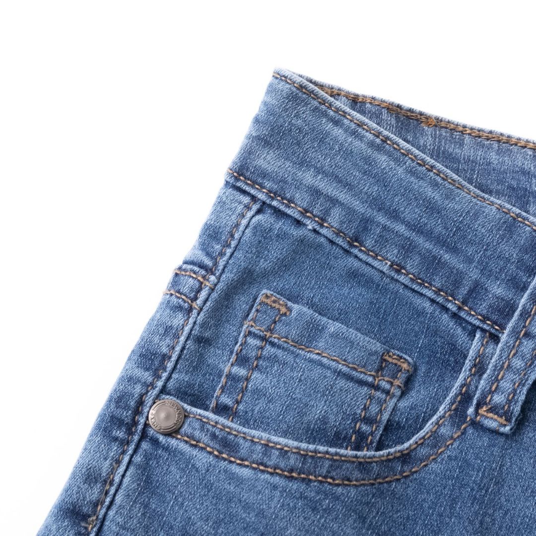 Lange Five-Pocket-Jeans blau