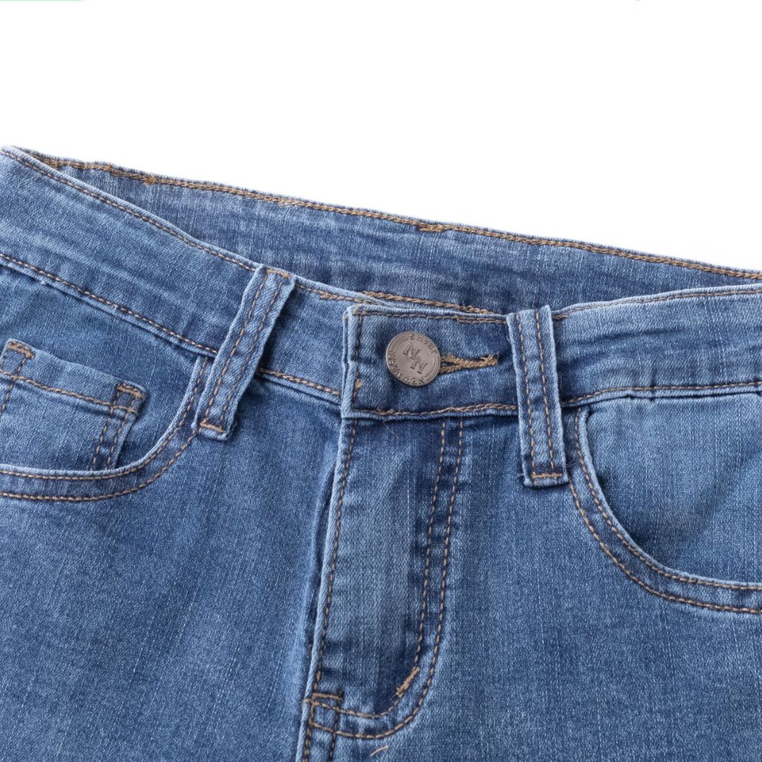 Lange Five-Pocket-Jeans blau