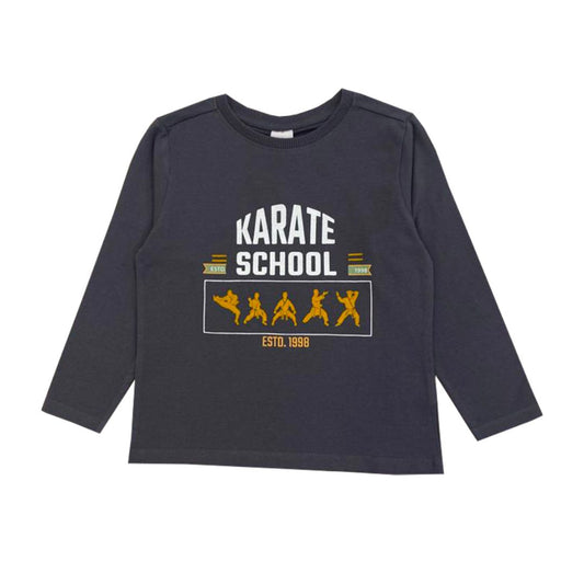 Longsleeve für Jungen "Karate" dunkelgrau