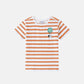 Hellorange gestreiftes Jungen-T-Shirt Astronaut