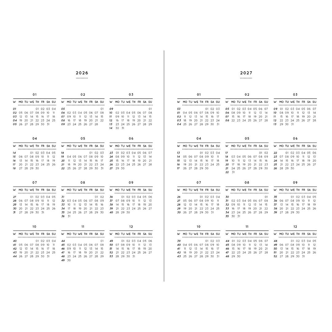 NAVUCKO | Pocket Kalender DIN A6 'Planner 2026' rosa