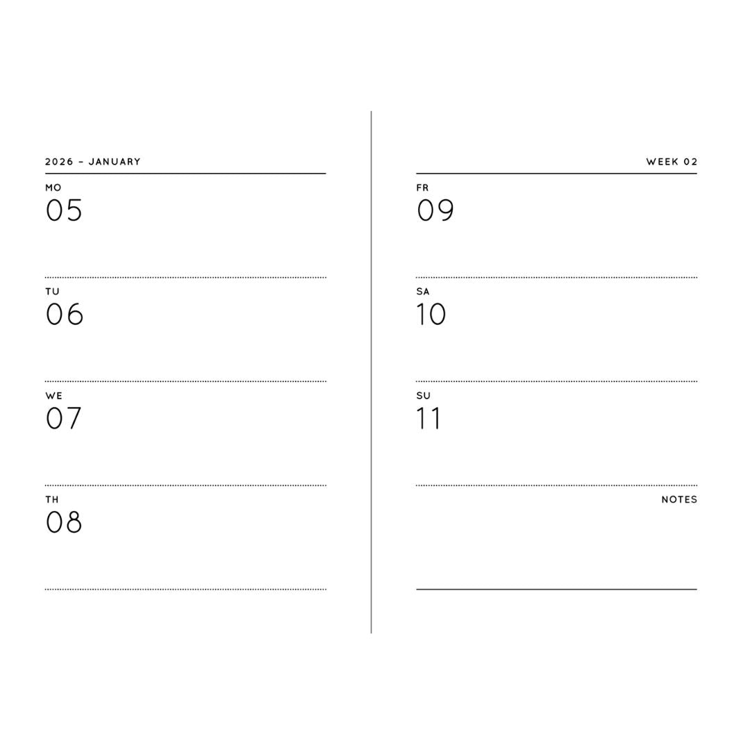 NAVUCKO | Pocket Kalender DIN A6 'Planner 2026' rosa