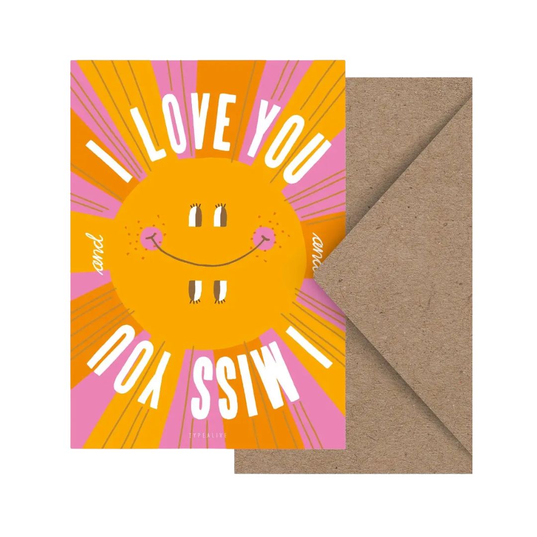 Postkarte 'Love You Miss You'