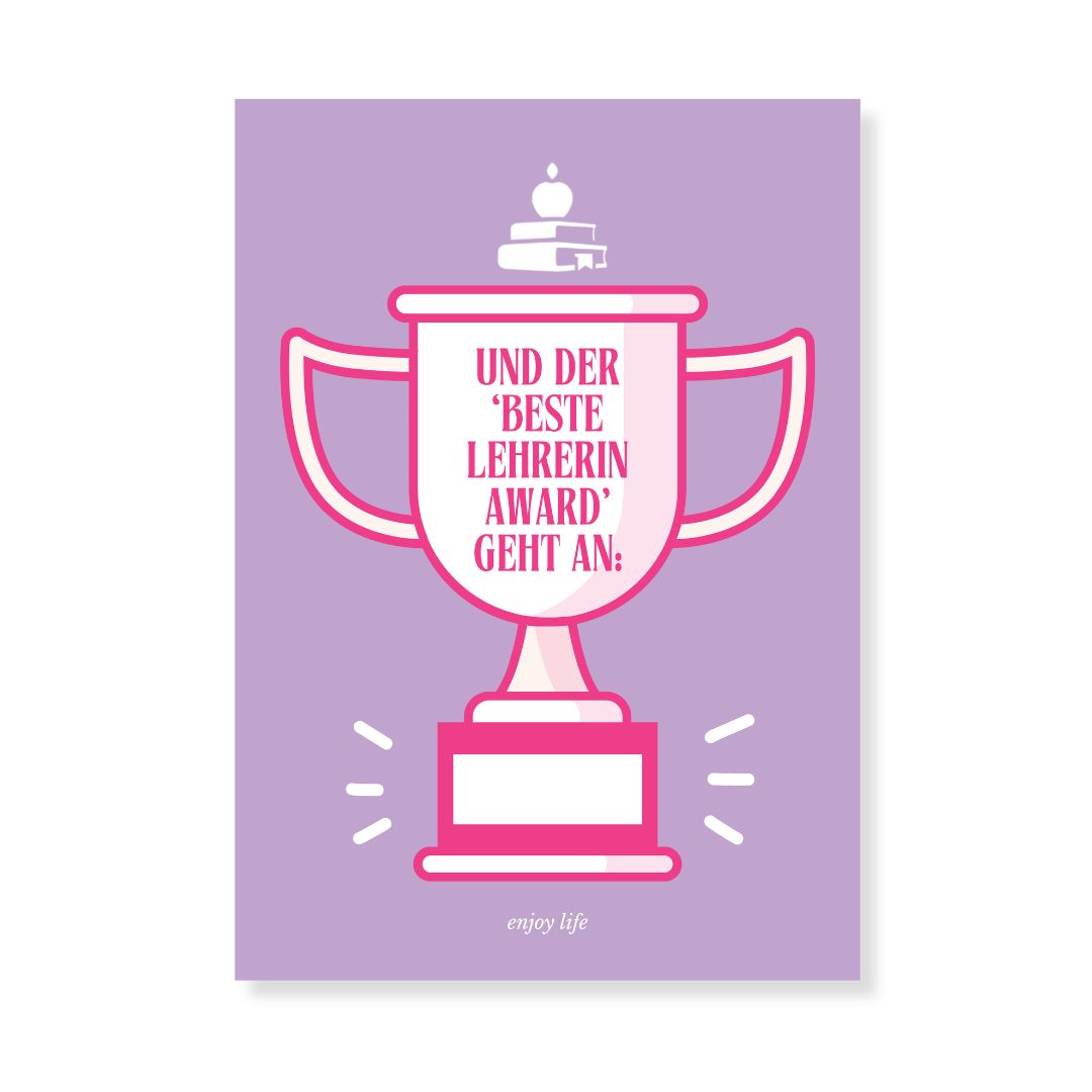 Postkarte 'Beste Lehrerin Award'