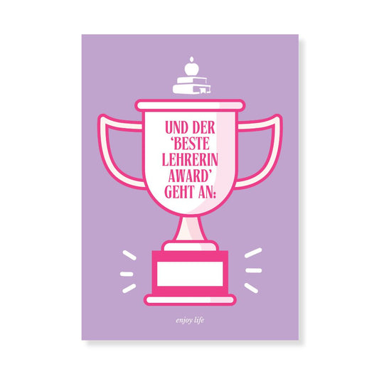 Postkarte 'Beste Lehrerin Award'